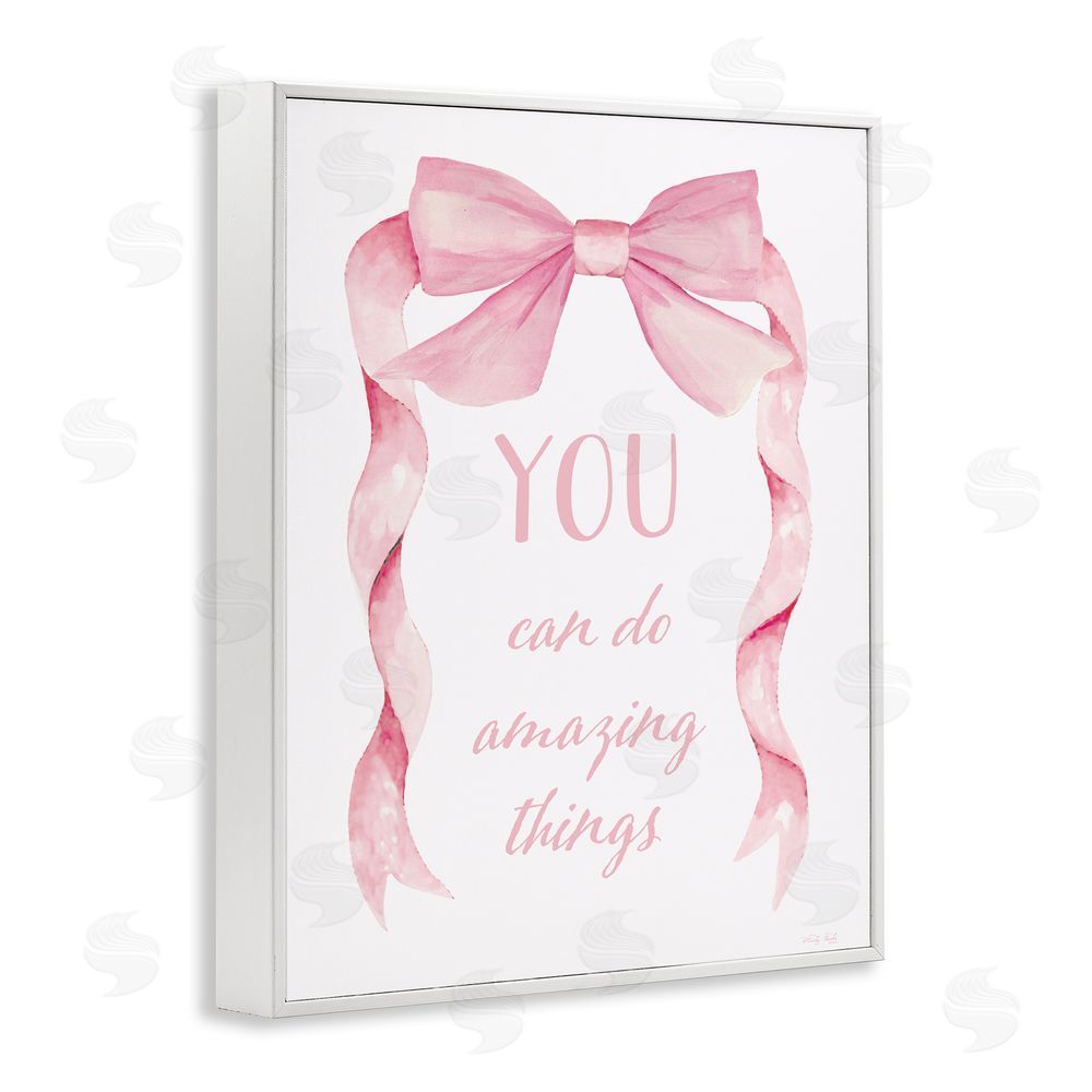 Cindy Jacobs Feminine Encouragement Ribbon White Framed Giclee Wall Art Print