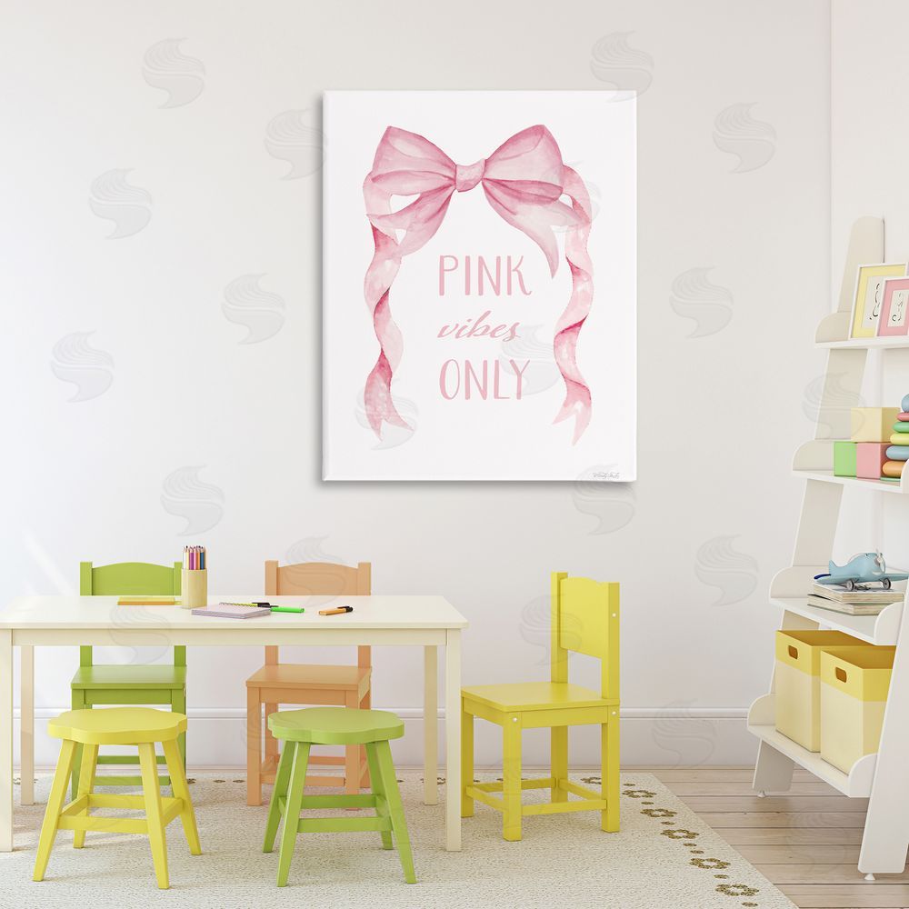 Cindy Jacobs Feminine Pink Vibes Only Canvas Wall Art Print in Room