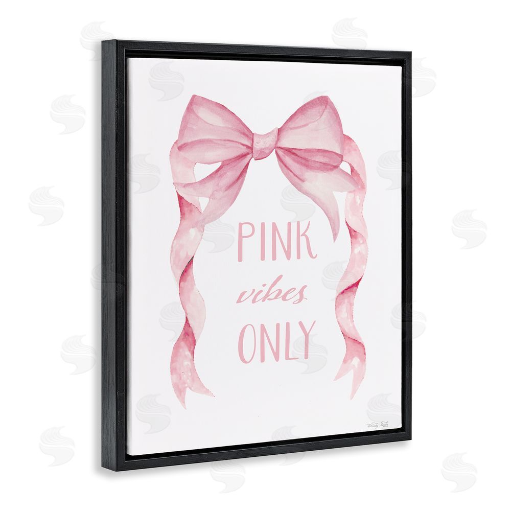 Cindy Jacobs Feminine Pink Vibes Only Black Floating Frame Canvas Wall Art Print
