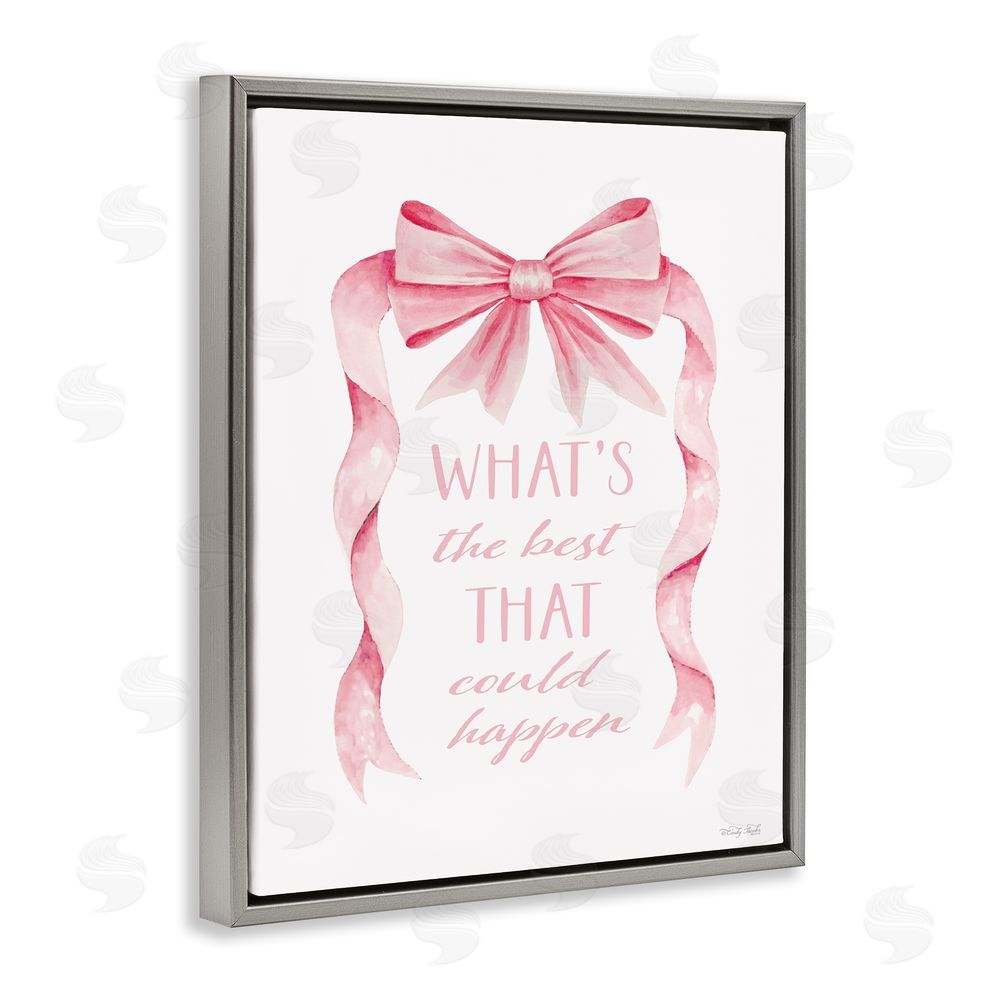 Cindy Jacobs Optimistic Best That Could Happen Gray Floating Frame Canvas Wall Art Print
