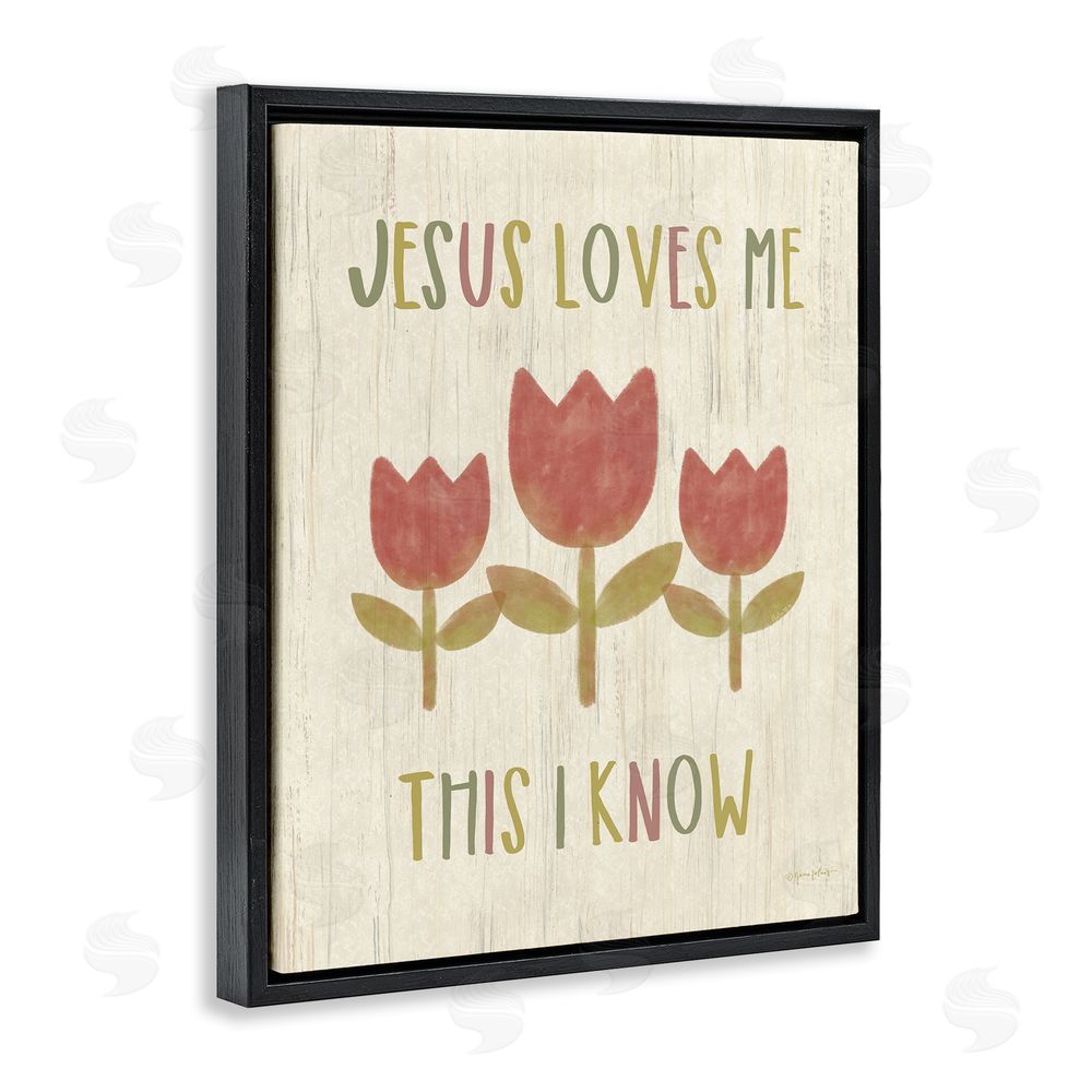 Annie LaPoint Jesus Loves Me This I Know Black Floating Frame Canvas Wall Art Print