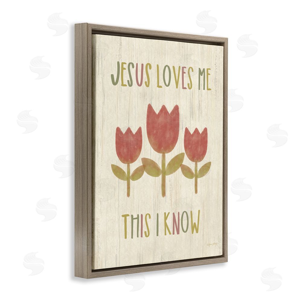 Annie LaPoint Jesus Loves Me This I Know Brown Floating Frame Canvas Wall Art Print
