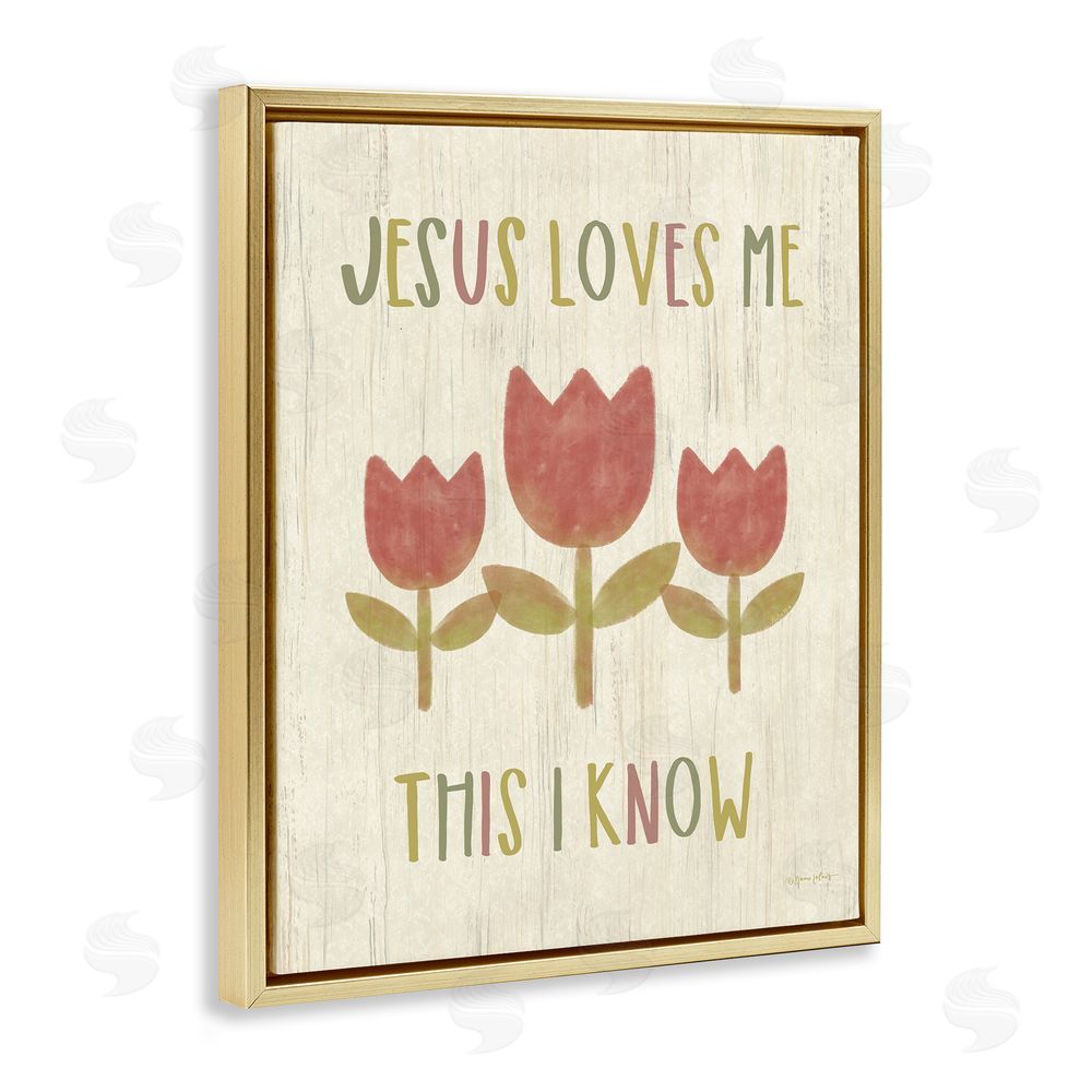 Annie LaPoint Jesus Loves Me This I Know Gold Floating Frame Canvas Wall Art Print