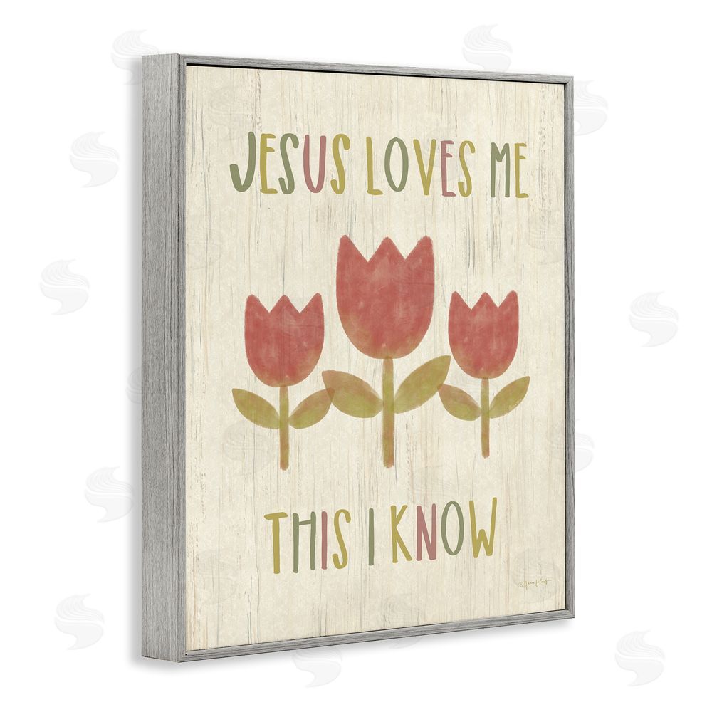 Annie LaPoint Jesus Loves Me This I Know Gray Framed Giclee Wall Art Print