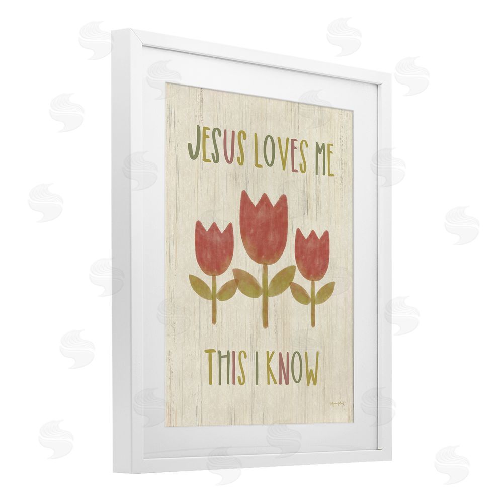 Annie LaPoint Jesus Loves Me This I Know White Framed Print Under Glass Wall Art
