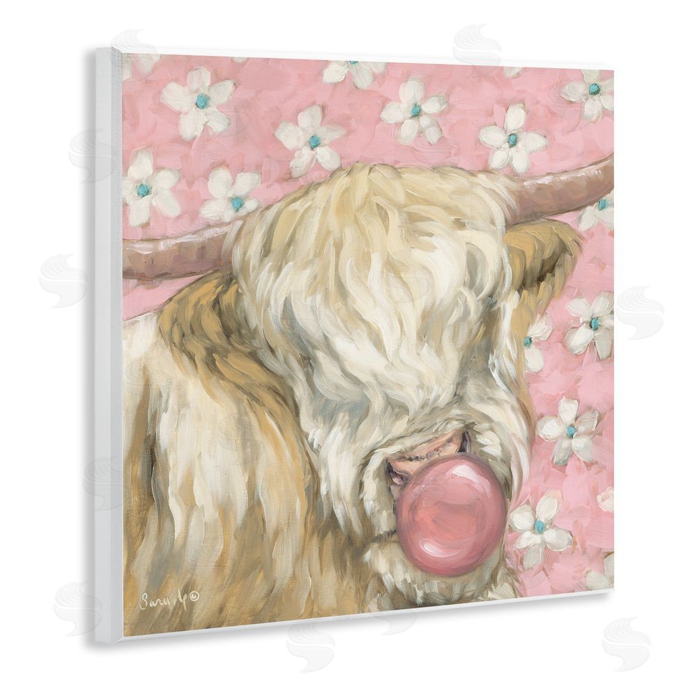 Sara G. Designs Bubblegum Cutie Cattle Wall Plaque Art Print