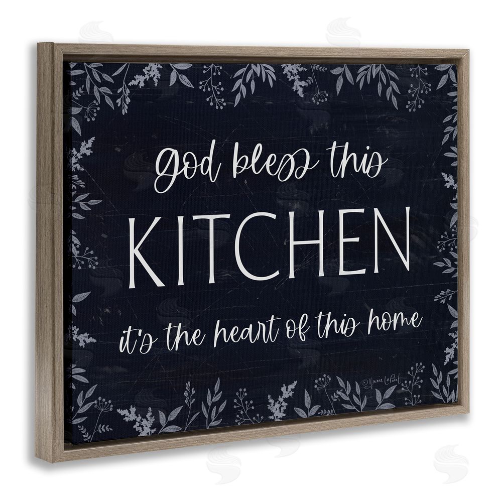 Annie LaPoint Kitchen Heart Of This Home Brown Floating Frame Canvas Wall Art Print