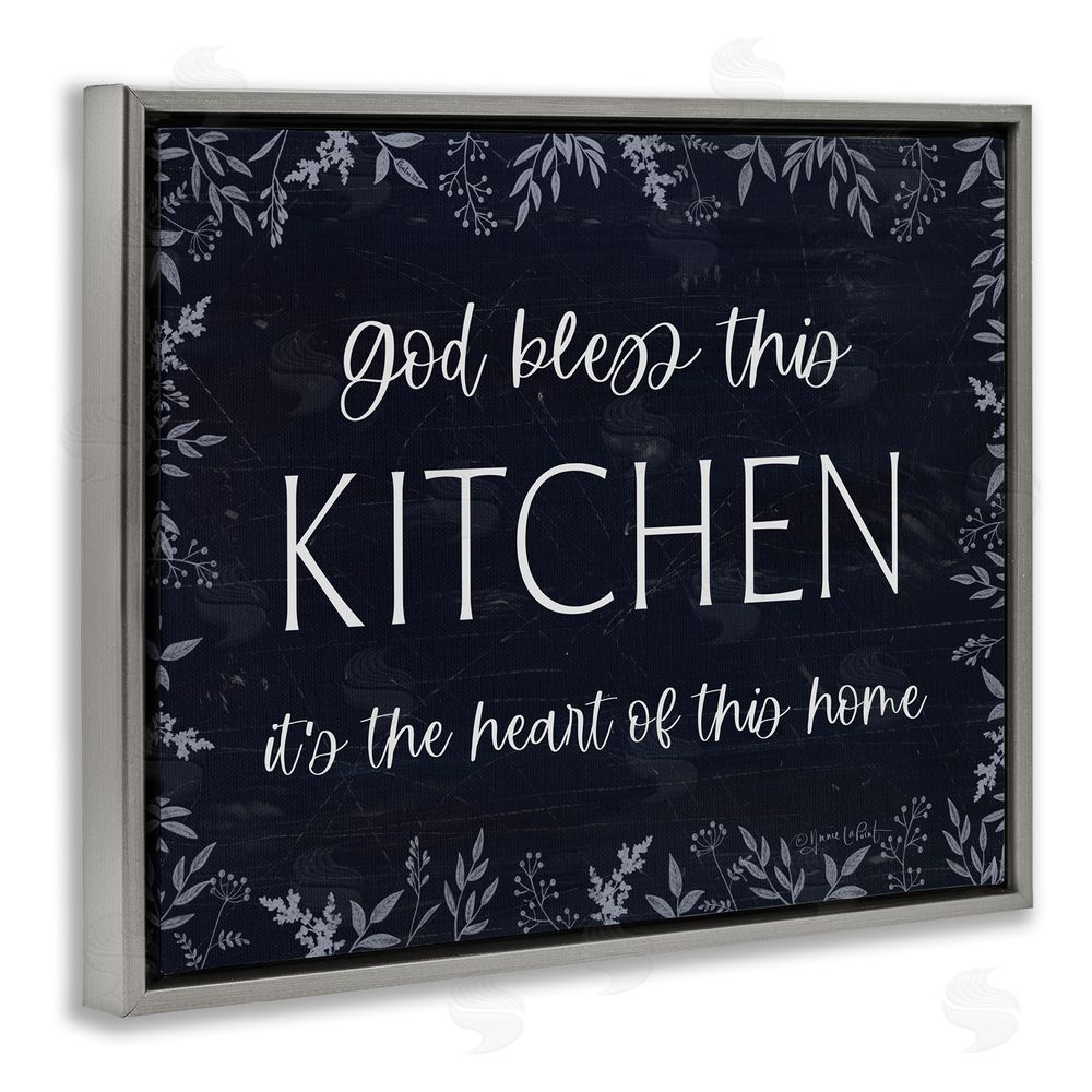 Annie LaPoint Kitchen Heart Of This Home Gray Floating Frame Canvas Wall Art Print