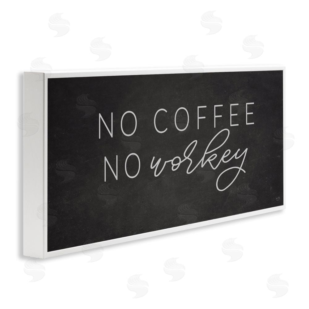 Lux + Me Designs Sassy No Coffee Quote White Framed Giclee Wall Art Print
