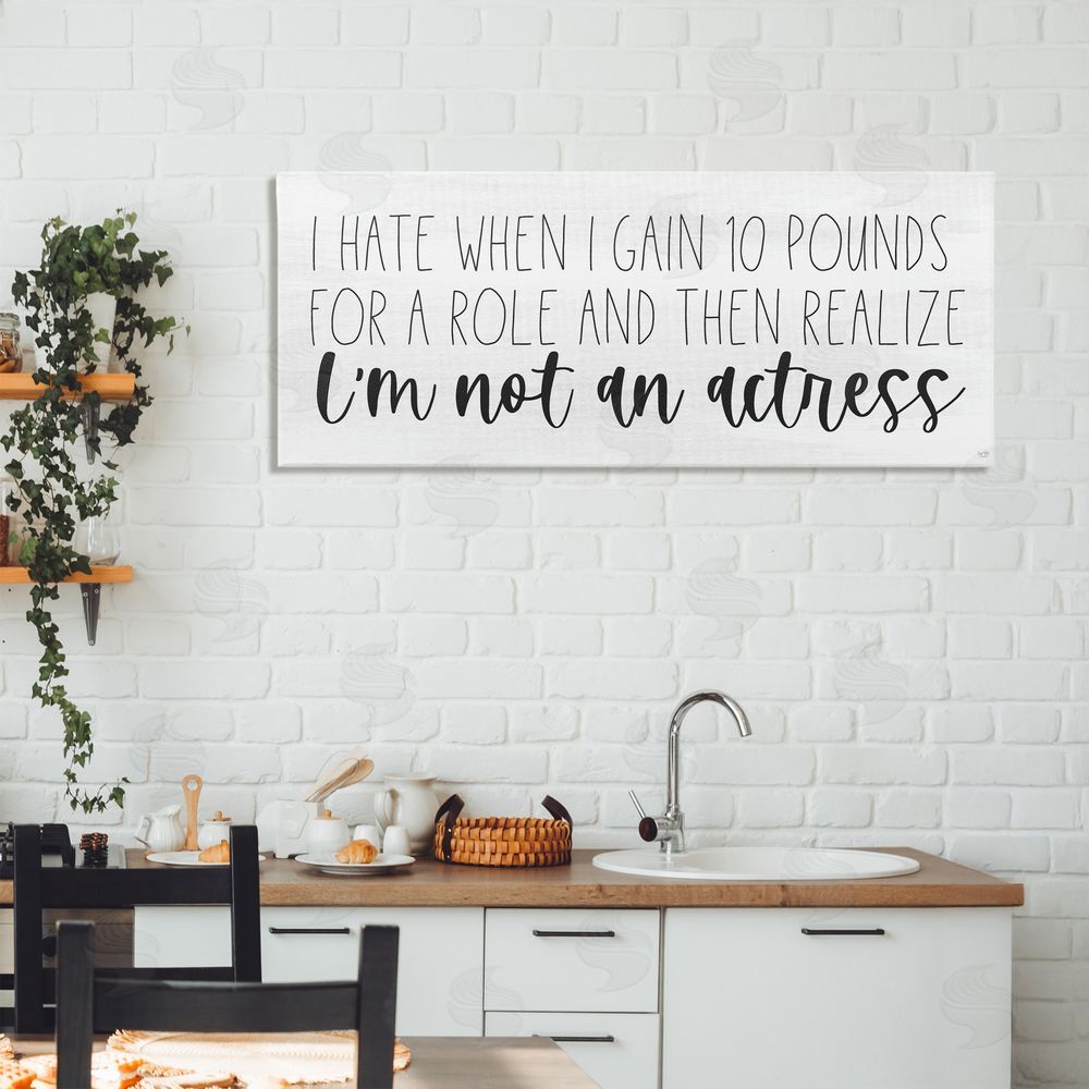 Lux + Me Designs Gaining Weight Humor Canvas Wall Art Print in Room
