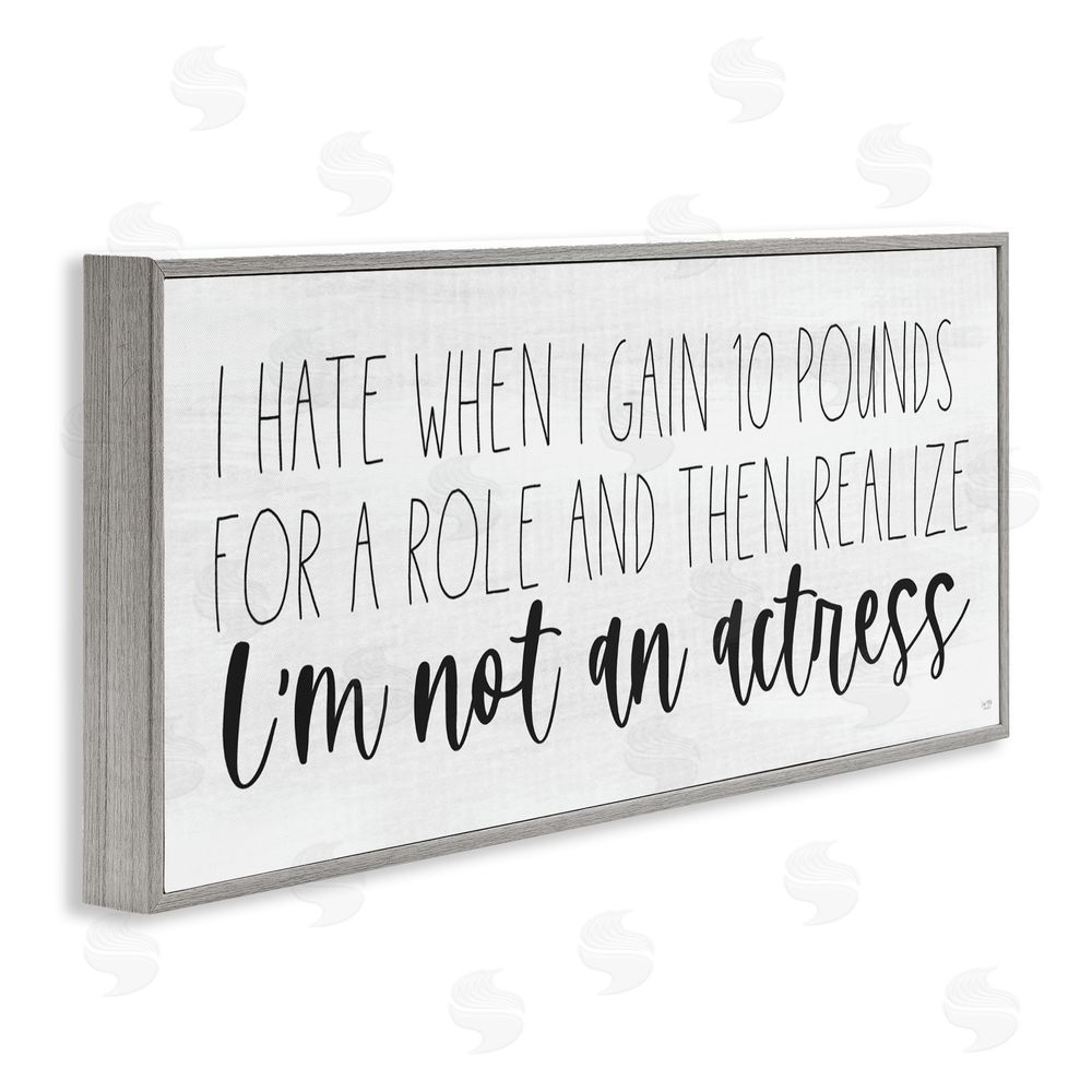 Lux + Me Designs Gaining Weight Humor Gray Framed Giclee Wall Art Print