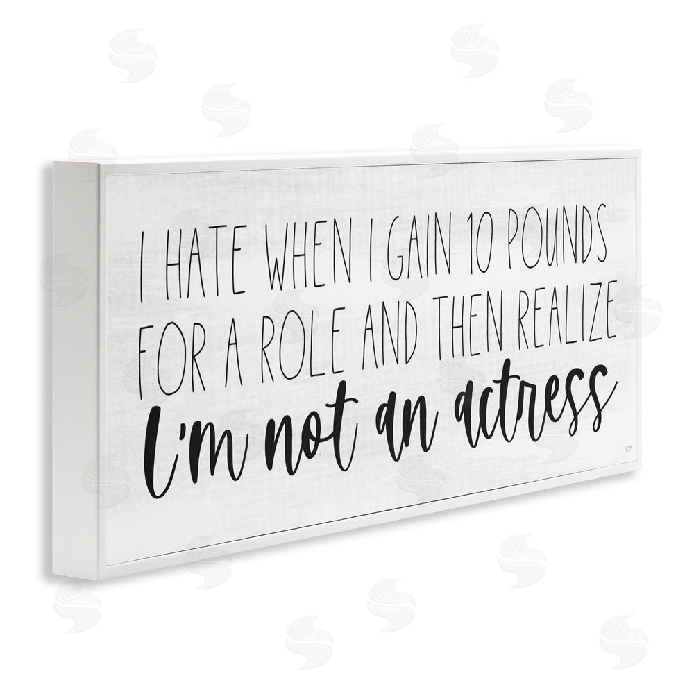 Lux + Me Designs Gaining Weight Humor White Framed Giclee Wall Art Print
