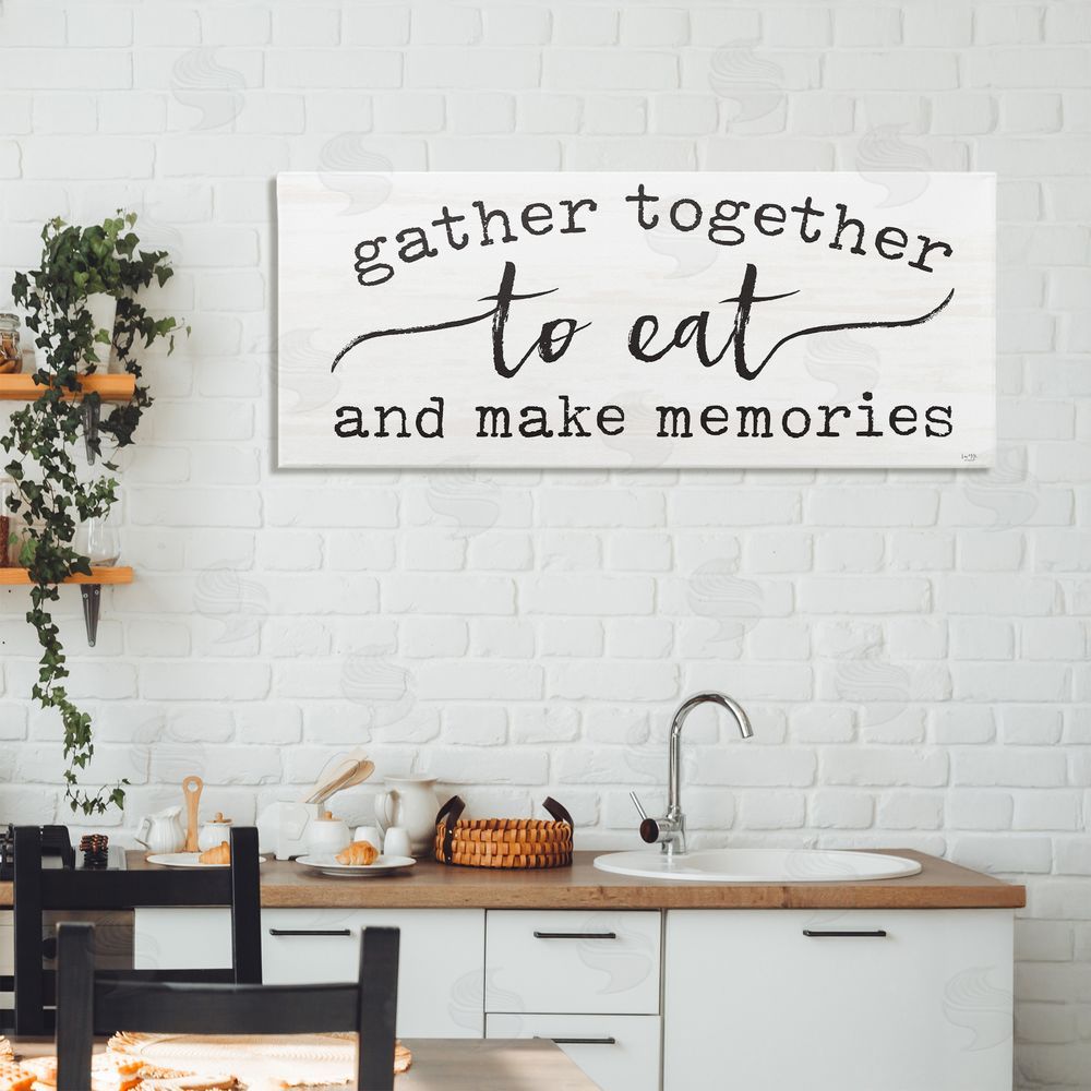 Lux + Me Designs Gather Together Eat & Memories Canvas Wall Art Print in Room