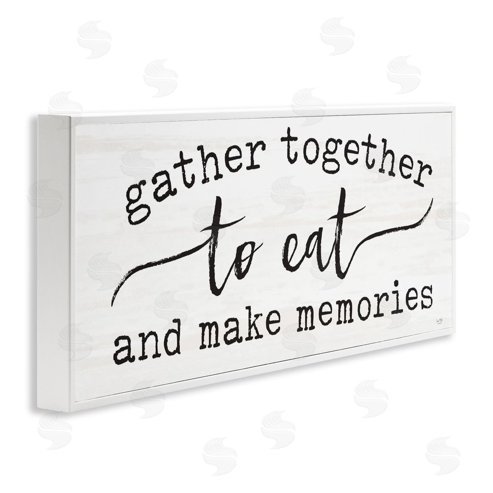 Lux + Me Designs Gather Together Eat & Memories White Framed Giclee Wall Art Print