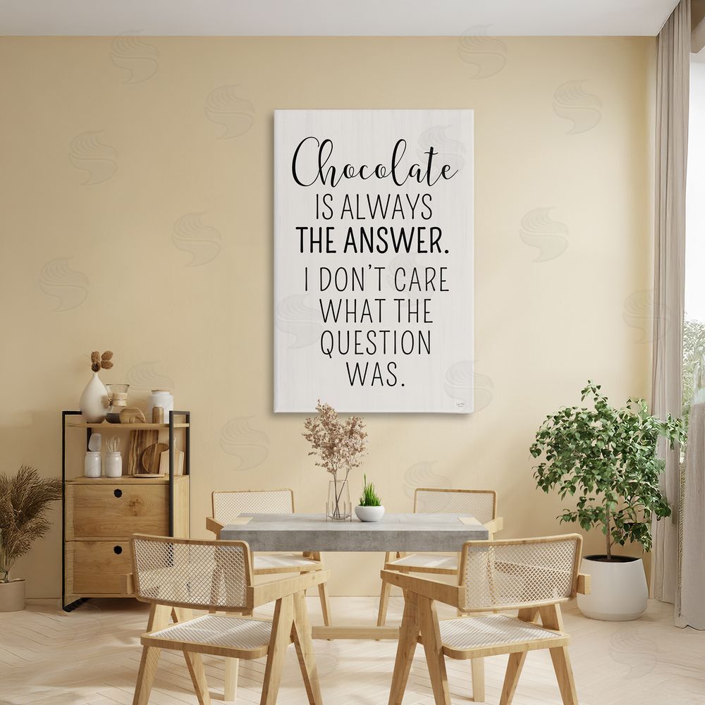 Lux + Me Designs Chocolate Is Always The Answer Stretched Canvas Wall Art in Room