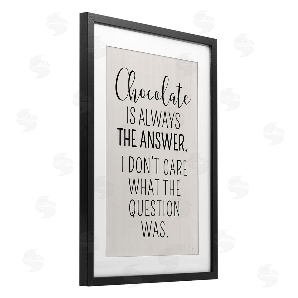Lux + Me Designs Chocolate Is Always The Answer Black Framed Print Under Glass Wall Art