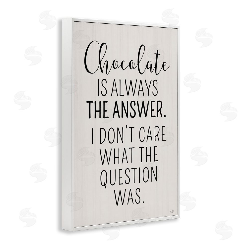 Lux + Me Designs Chocolate Is Always The Answer White Framed Giclee Wall Art Print