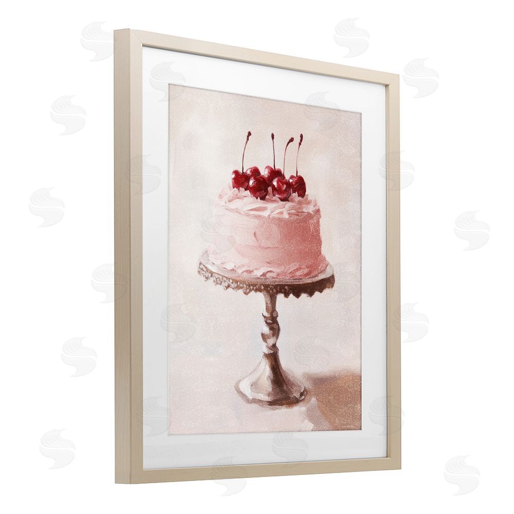 Svetlana Aleynikova Cherry Cake Delight Birch Framed Print Under Glass Wall Art