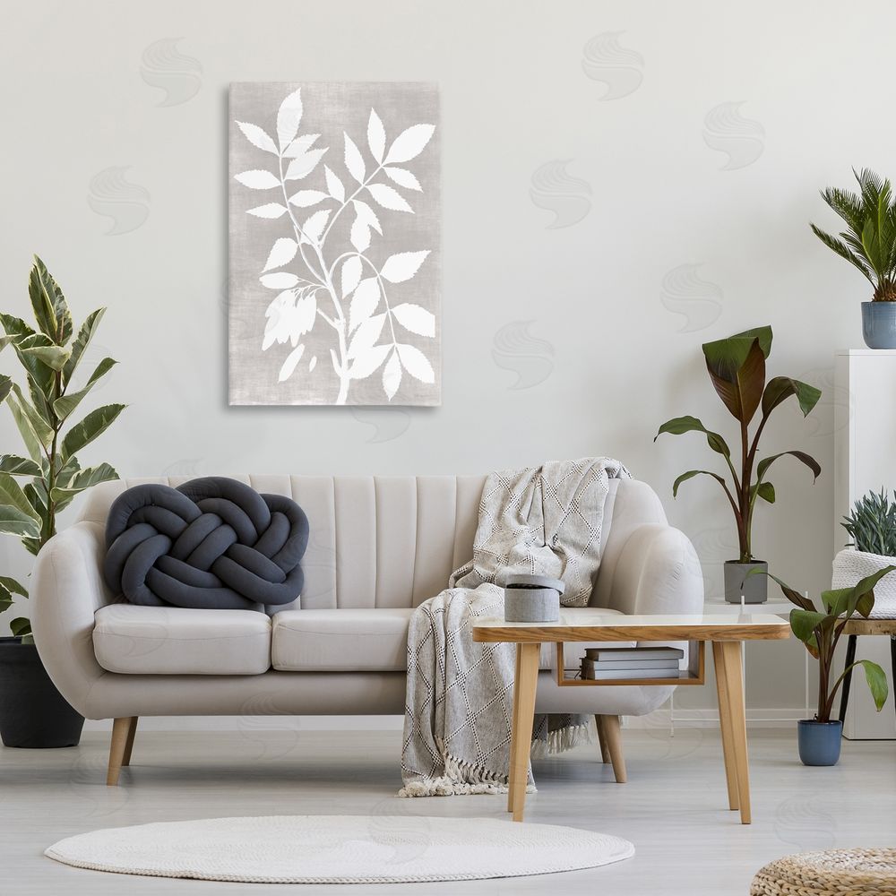 Stellar Design Studio Minimal Foliage Impression Canvas Wall Art Print in Room