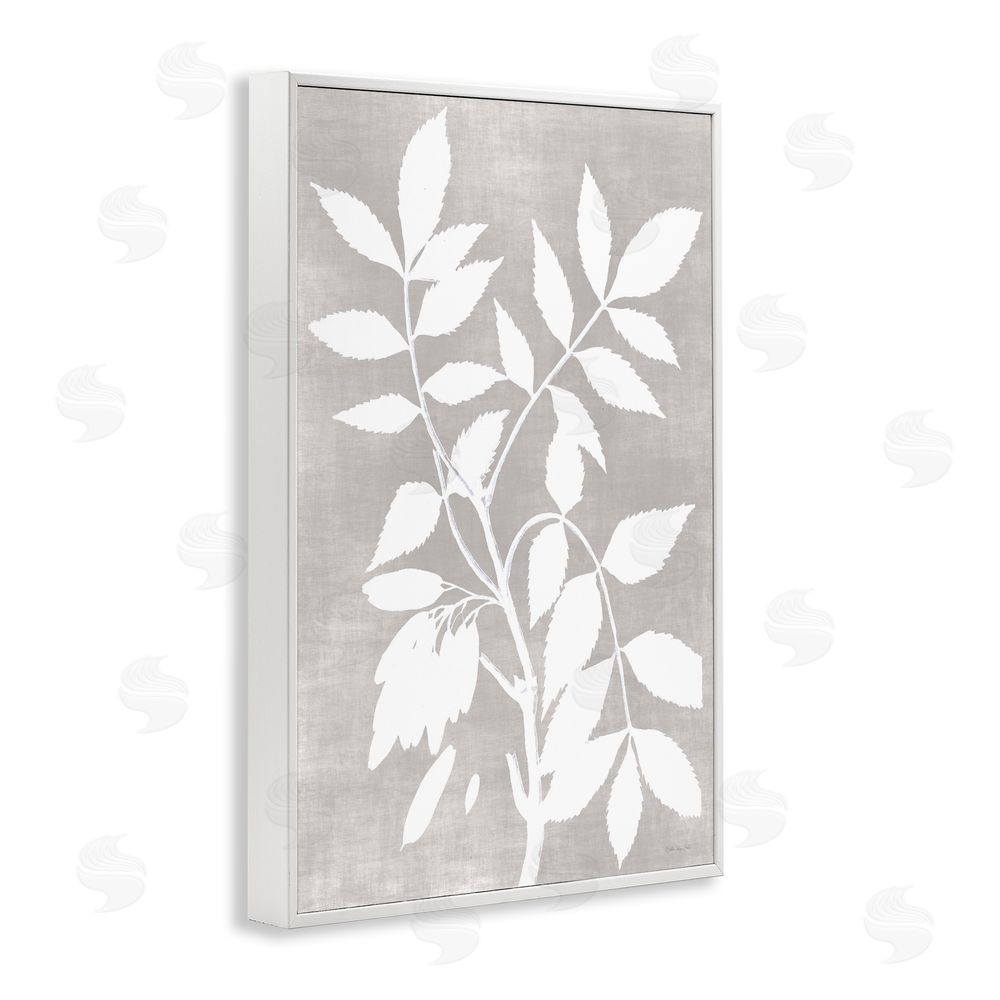 Stellar Design Studio Minimal Foliage Impression White Framed Giclee Wall Art Print