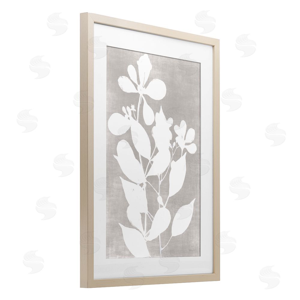 Stellar Design Studio Minimalist Foliage Impression Birch Framed Print Under Glass Wall Art