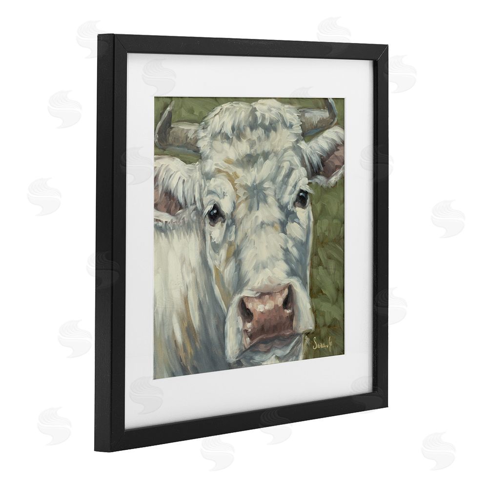 Sara G. Designs Pearl Of The Pasture Black Framed Print Under Glass Wall Art