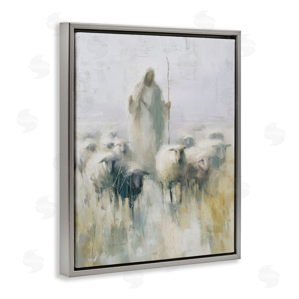 Svetlana Aleynikova The Gentle Guide Shepherd Gray Floating Frame Canvas Wall Art Print