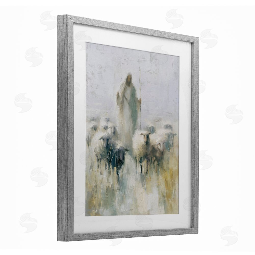 Svetlana Aleynikova The Gentle Guide Shepherd Gray Framed Print Under Glass Wall Art