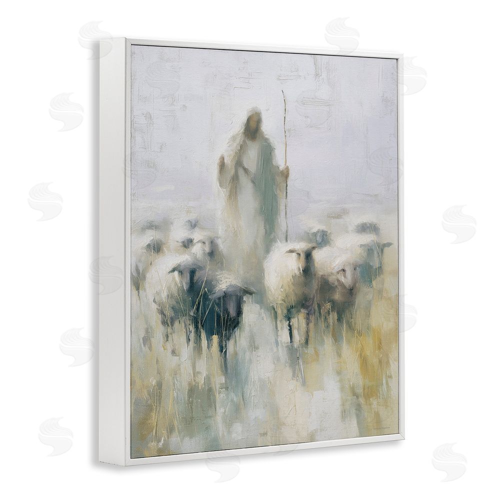 Svetlana Aleynikova The Gentle Guide Shepherd White Framed Giclee Wall Art Print
