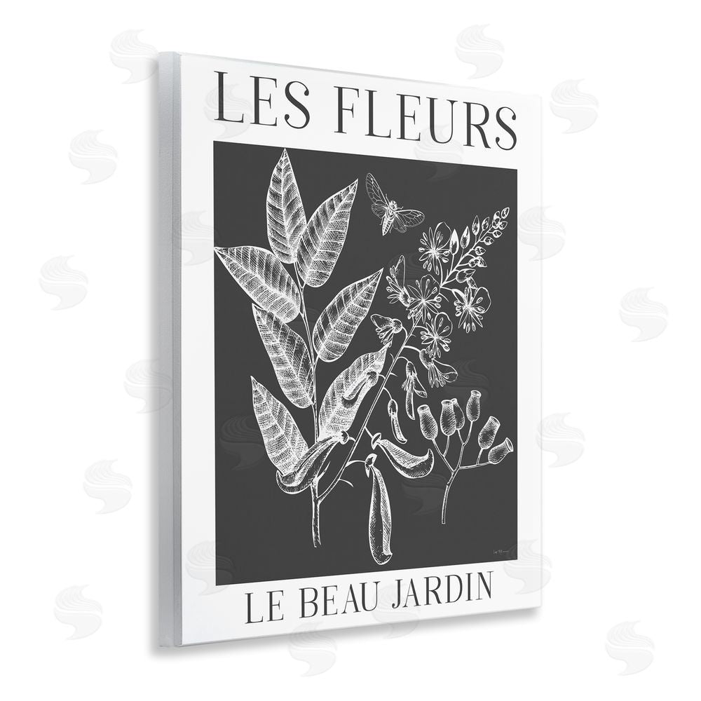 Lux + Me Designs Les Fleurs Black & White Contour Wall Plaque Art Print