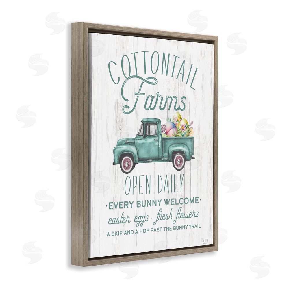 Lux + Me Designs Antique Cottontail Farms Brown Floating Frame Canvas Wall Art Print