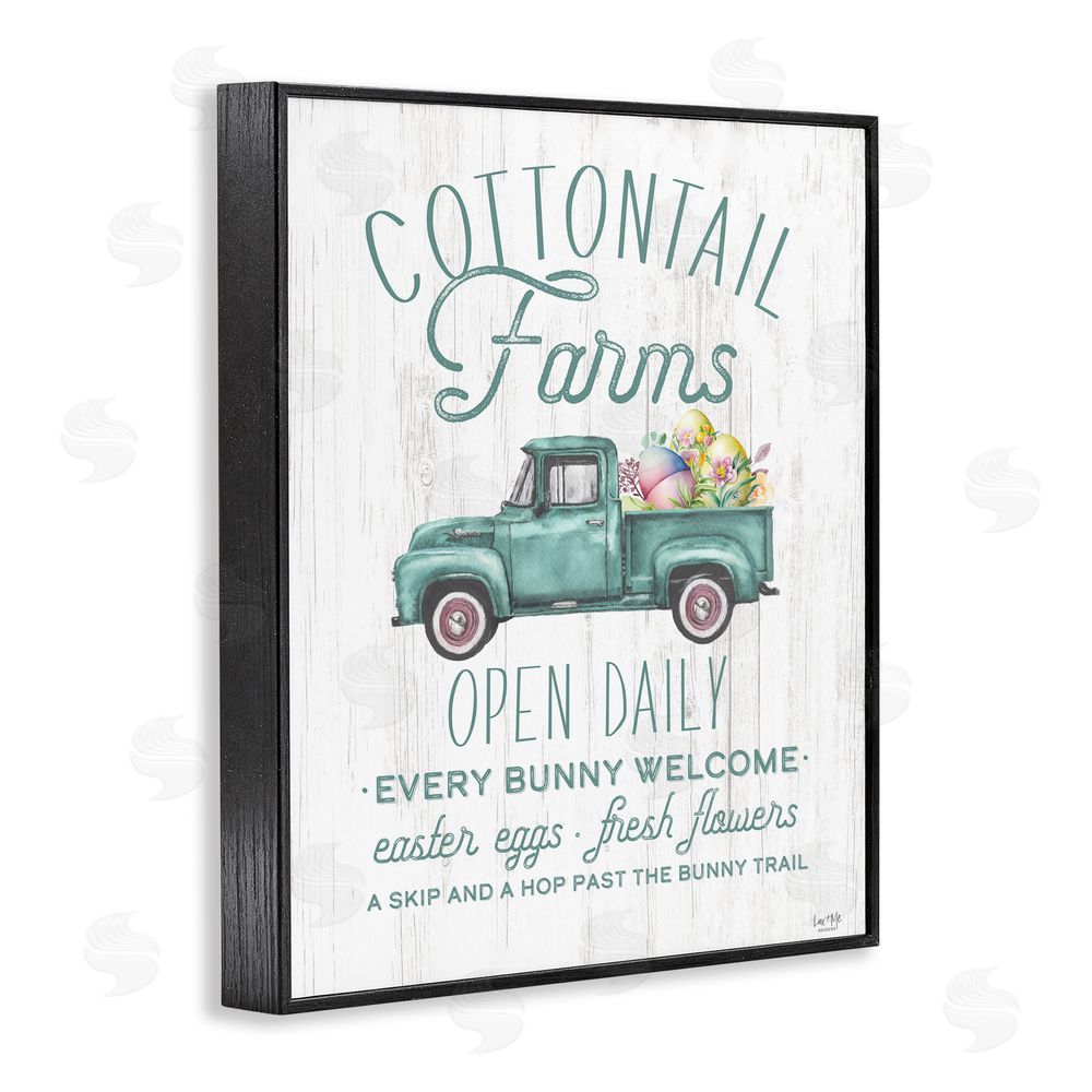 Lux + Me Designs Antique Cottontail Farms Black Framed Giclee Wall Art Print