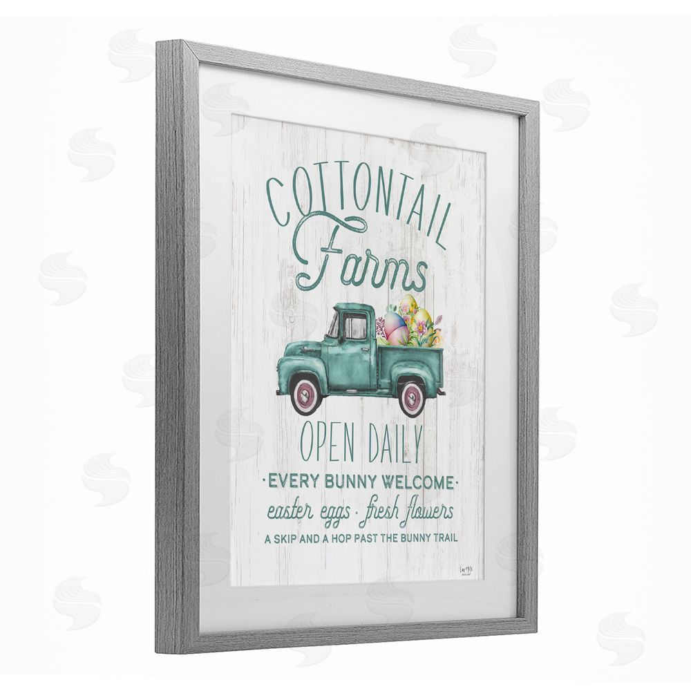 Lux + Me Designs Antique Cottontail Farms Gray Framed Print Under Glass Wall Art