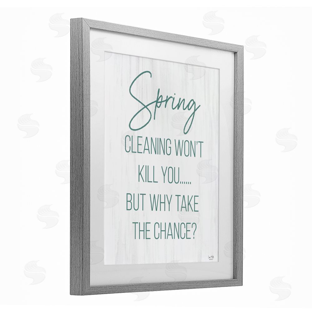 Lux + Me Designs Spring Cleaning Won't Kill You Gray Framed Print Under Glass Wall Art