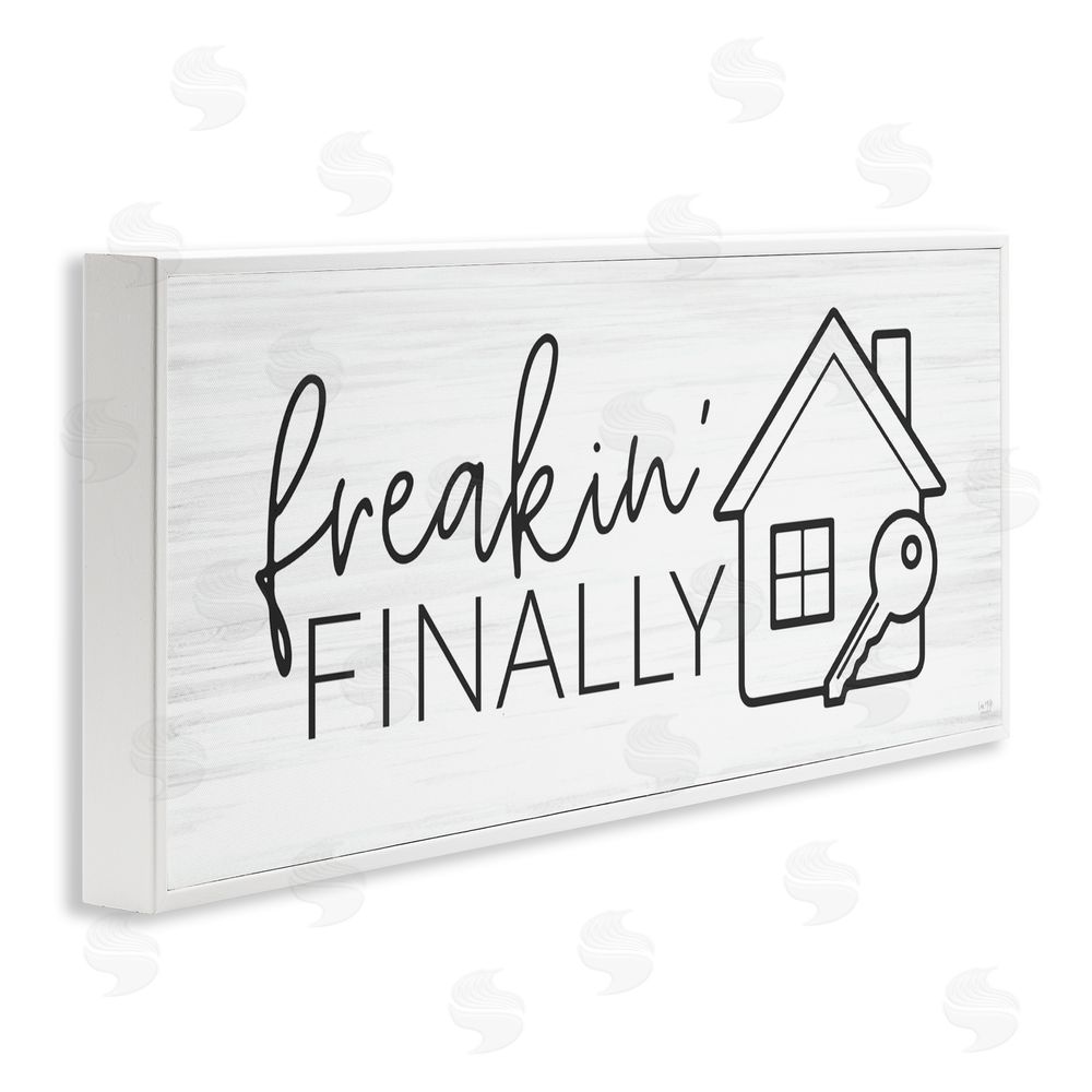 Lux + Me Designs Freakin' Finally Housewarming White Framed Giclee Wall Art Print