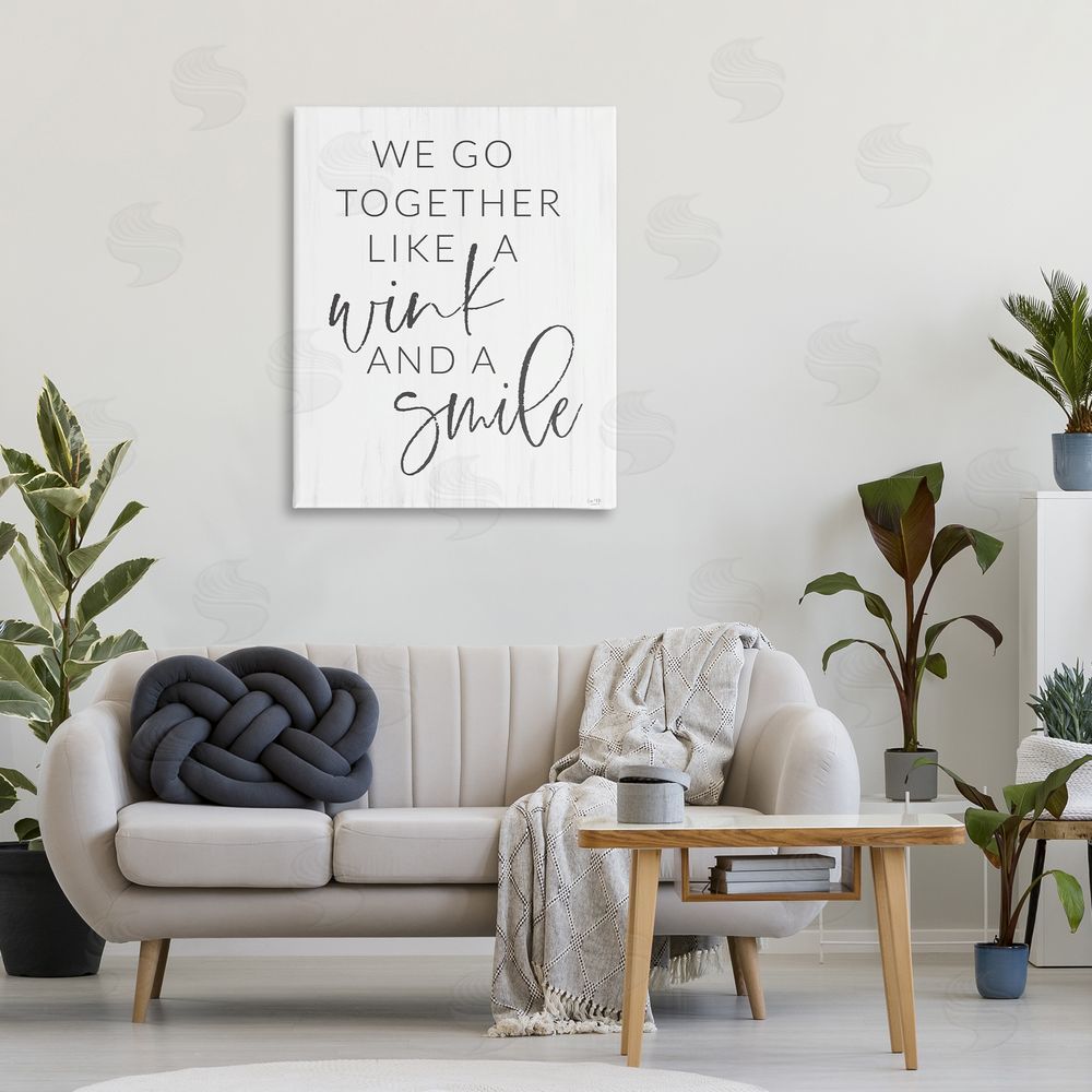 Lux + Me Designs Go Together Like Wink & Smile Canvas Wall Art Print in Room
