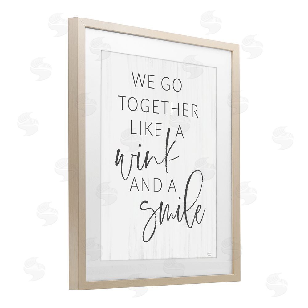 Lux + Me Designs Go Together Like Wink & Smile Birch Framed Print Under Glass Wall Art