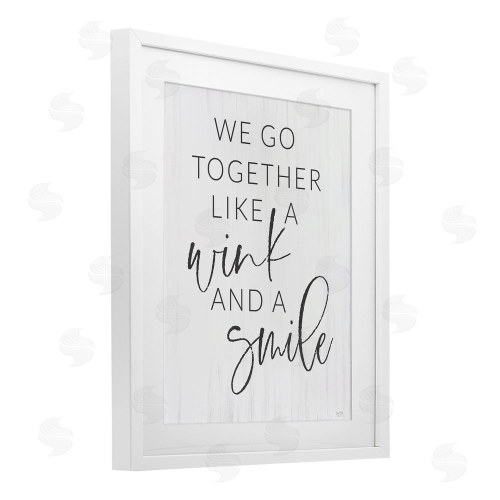Lux + Me Designs Go Together Like Wink & Smile White Framed Print Under Glass Wall Art