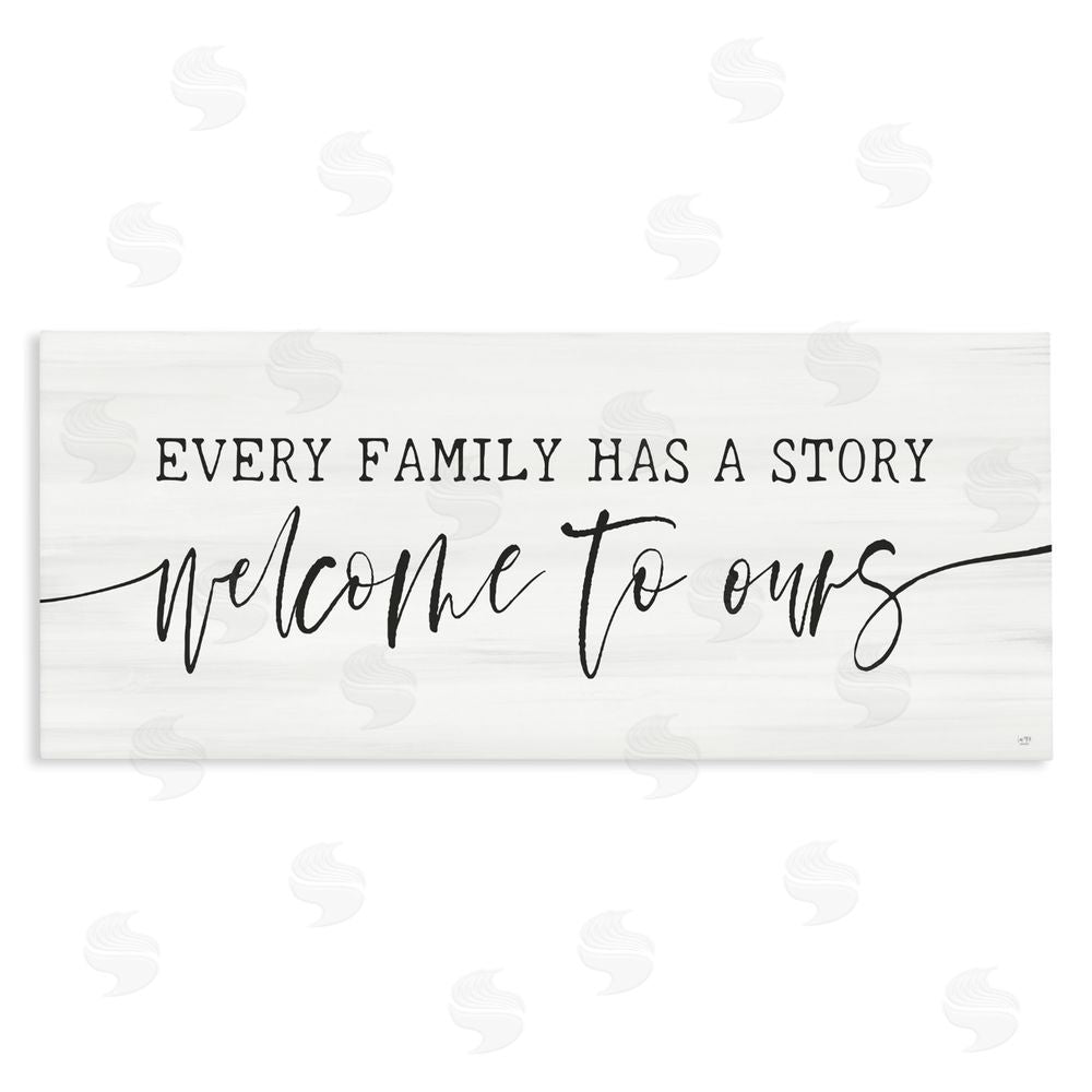 Lux + Me Designs Welcome To Our Family Story Stretched Canvas Wall Art Print