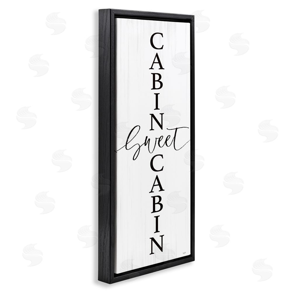 Lux + Me Designs Sweet Cabin Vertical Words Black Floating Frame Canvas Wall Art Print