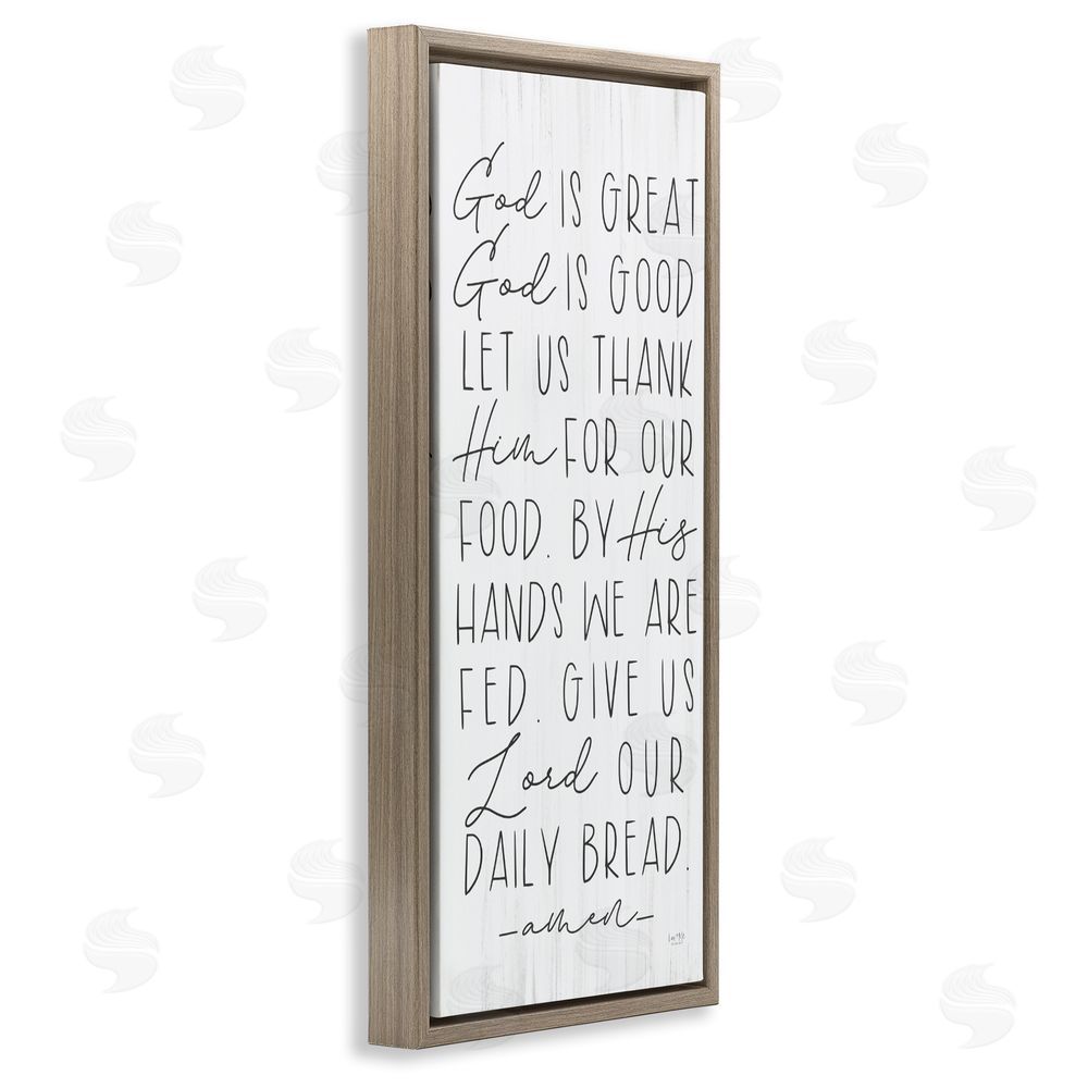 Lux + Me Designs God Is Great & Good Brown Floating Frame Canvas Wall Art Print