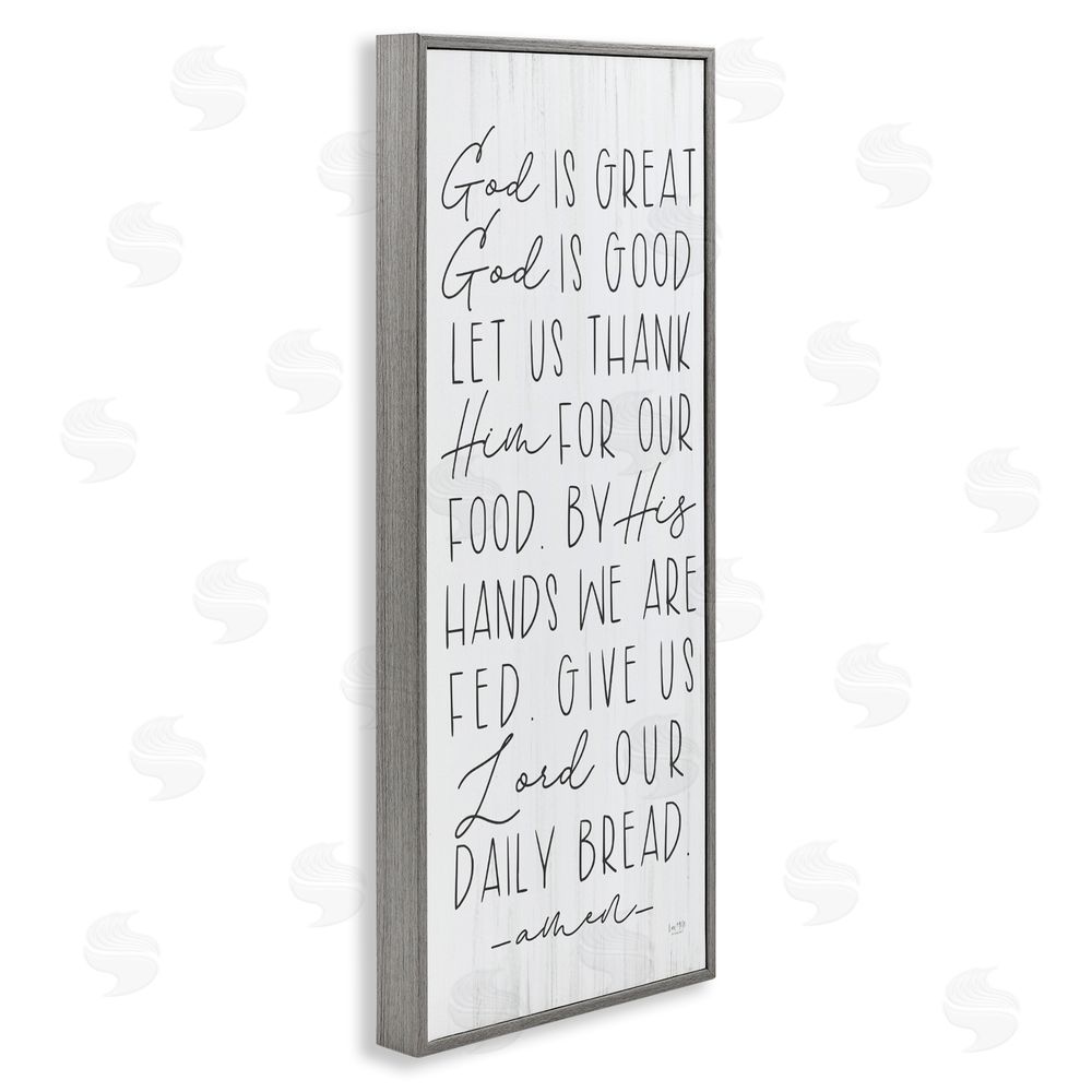 Lux + Me Designs God Is Great & Good Gray Framed Giclee Wall Art Print