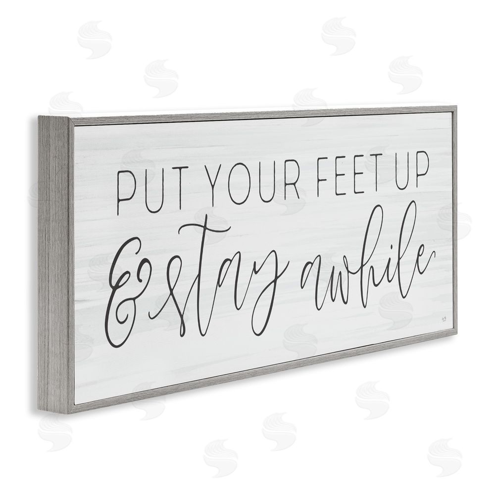 Lux + Me Designs Put Your Feet Up Gray Framed Giclee Wall Art Print