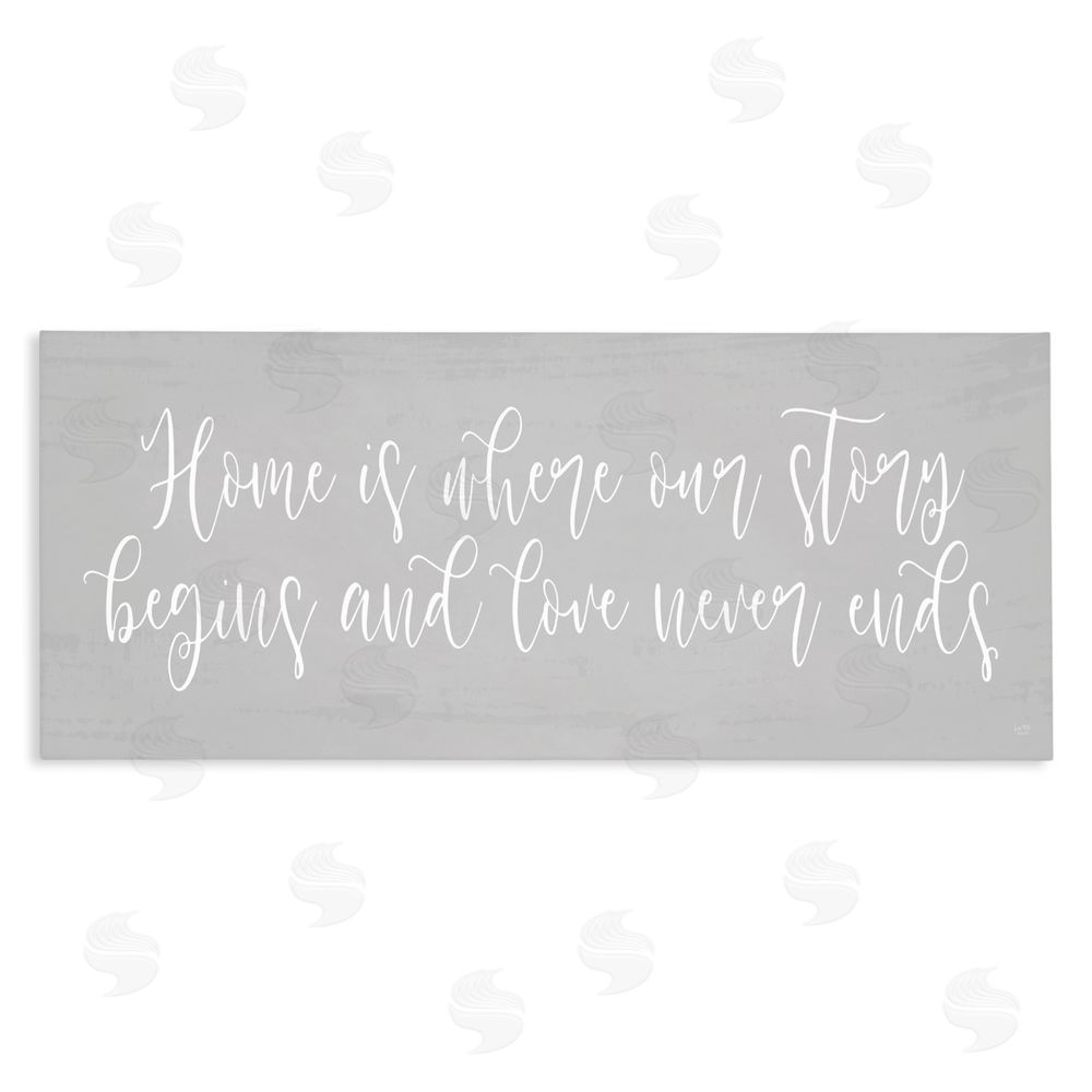 Lux + Me Designs Love Never Ends Sentiment Stretched Canvas Wall Art Print