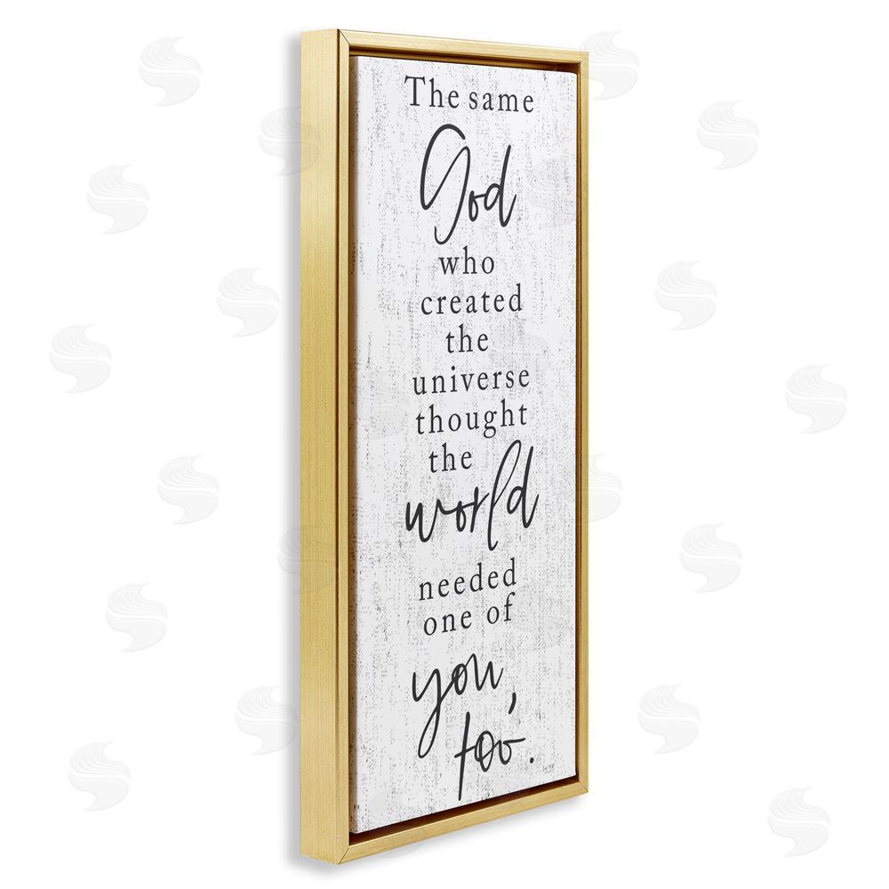 Lux + Me Designs The Same God Quote Gold Floating Frame Canvas Wall Art Print