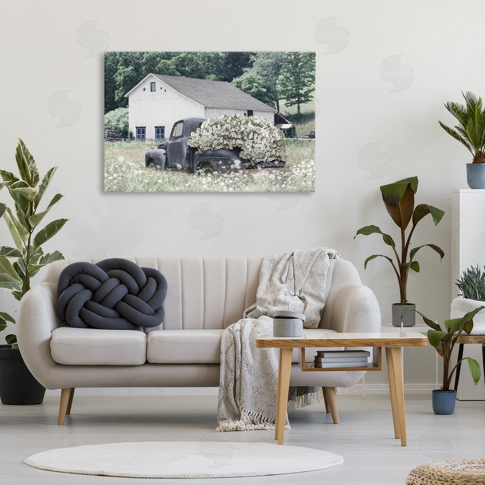 Lori Deiter Bed Full Of Blossoms Stretched Canvas Wall Art in Room