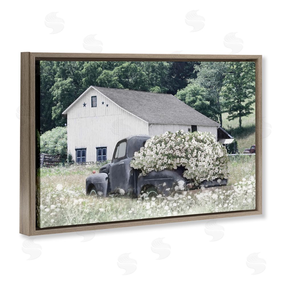 Lori Deiter Bed Full Of Blossoms Brown Floating Frame Canvas Wall Art Print