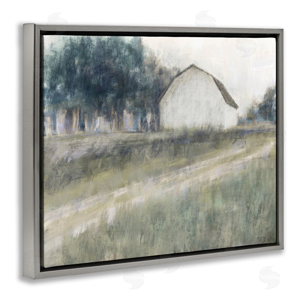 Kamdon Kreations Another Path Abstraction Gray Floating Frame Canvas Wall Art Print
