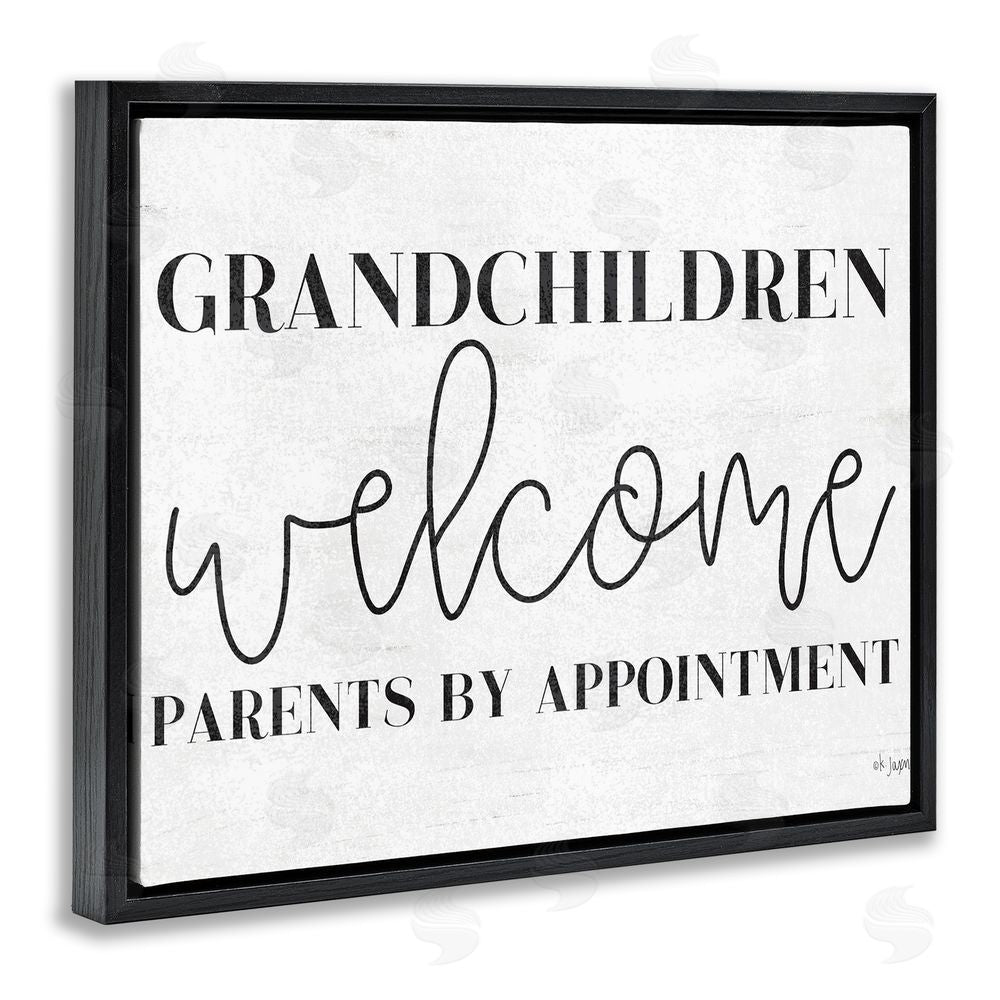 Jaxn Blvd. Grandchildren Welcome Parents by Appointment Black Floating Frame Canvas Wall Art Print