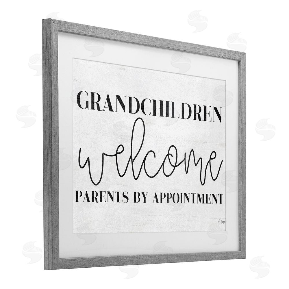 Jaxn Blvd. Grandchildren Welcome Parents by Appointment Gray Framed Print Under Glass Wall Art
